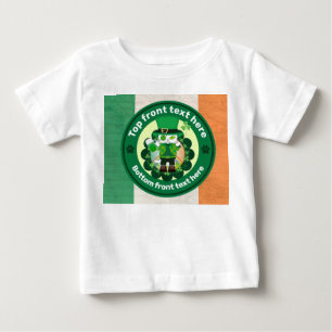 T-shirt Pour Bébé Saint Patrick avec un chat à un oeil heureux