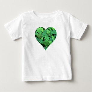 T-shirt Pour Bébé Saint-Patties, shamrock vert, coeur irlandais