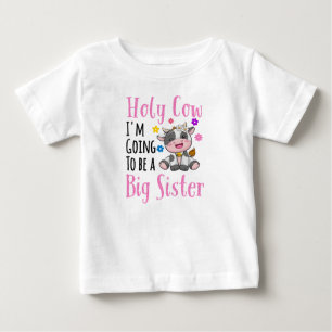 T-shirt Pour Bébé Sainte vache Je vais être une grande soeur 2024
