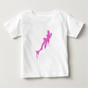 T-shirt Pour Bébé Salamandre Rose Distressée Avec Lavette De Peintur