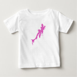 T-shirt Pour Bébé Salamandre Rose Distressée Avec Lavette De Peintur