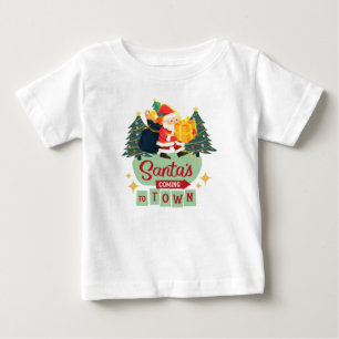 T-shirt Pour Bébé Santas vient en ville