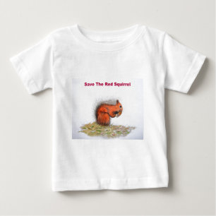 T-shirt Pour Bébé Sauvez l'écureuil rouge