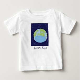 T-shirt Pour Bébé Sauvez Notre Planète Espace Extérieur Terre Étoile
