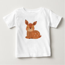 Scandi Folk T-Shirt Bébé Cerf Forêt Faon