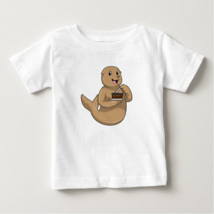 T-shirt Pour Bébé Sceau avec gâteau