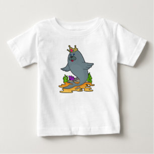 T-shirt Pour Bébé Sceau roi avec couronne