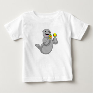 T-shirt Pour Bébé Sceller comme musicien avec Maracas