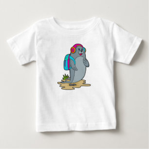 T-shirt Pour Bébé Sceller comme randonneur avec sac à dos