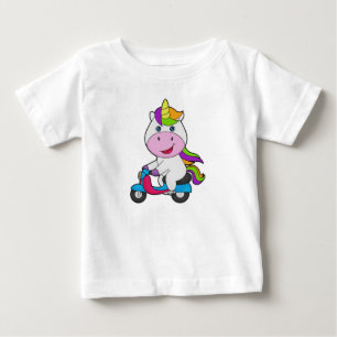 T-shirt Pour Bébé Scooter Unicorn