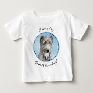 T-shirt Pour Bébé Scottish Deerhound Paining - Original Dog Art