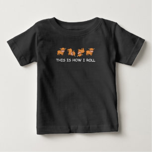 T-shirt Pour Bébé Scottish Highland Cow Cadeau Voici Comment je roul