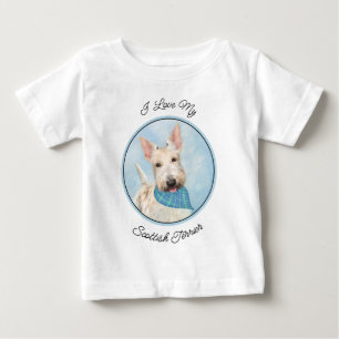 T-shirt Pour Bébé Scottish Terrier Wheaten Dog Painting Art original