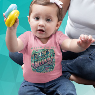 T-shirt Pour Bébé Se Sentir Groovy Rétro Années 70 Vintage Psychédél