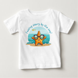 T-shirt Pour Bébé Sea Adventure   Cute poisson Starfish avec lunette