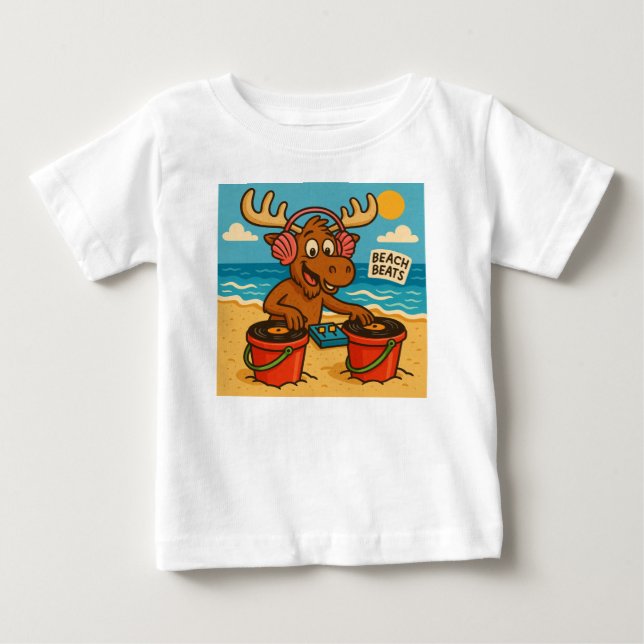 T-shirt Pour Bébé Seashell DJ – Tee Beach Beats pour enfants (Devant)