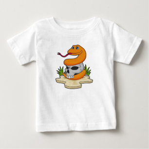 T-shirt Pour Bébé Serpent avec crâne