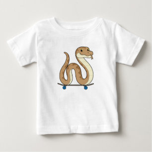 T-shirt Pour Bébé Serpent comme patineur avec skateboard