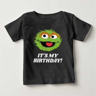 T-shirt Pour Bébé Sesame Street Oscar le Grincheux C'est mon anniv