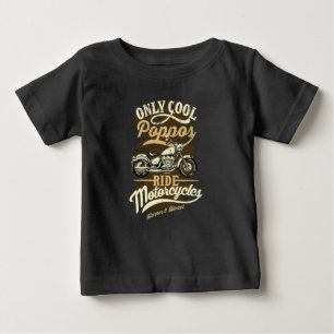 T-shirt Pour Bébé Seul Cool Poppos Ride Motos pour grand-père