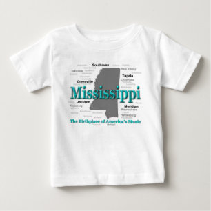 T-shirt Pour Bébé Silhouette de carte de fierté d'état du