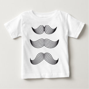 T-shirt Pour Bébé Silhouettes de moustache, dessin de trait