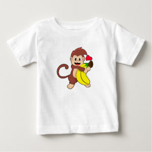 T-shirt Pour Bébé Singe à la banane