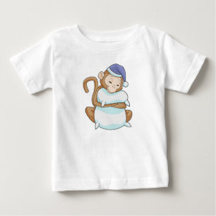 T-shirt Pour Bébé Singe avec Coussin et tête de lit