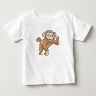 T-shirt Pour Bébé Singe avec lunettes