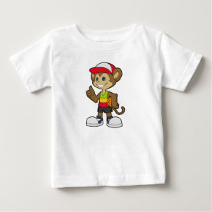 T-shirt Pour Bébé Singe comme joueur de basket-ball avec basket-ball