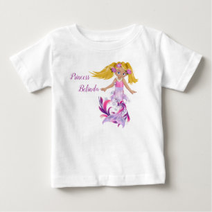 T-shirt Pour Bébé Sirène Tourbillonnant rose magique