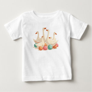 T-shirt Pour Bébé Six Oies A-Laying Découpe À L'Écran