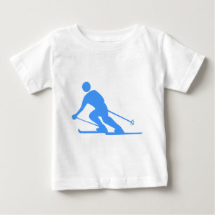 T-shirt Pour Bébé Ski - Bleu bébé