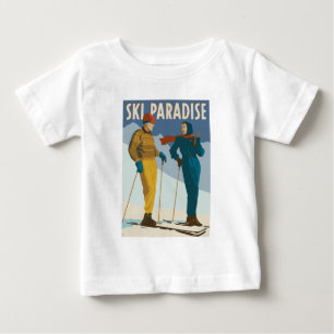 T-shirt Pour Bébé Ski Paradise Impression Vintage