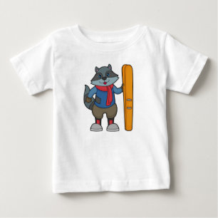 T-shirt Pour Bébé Ski Racoon