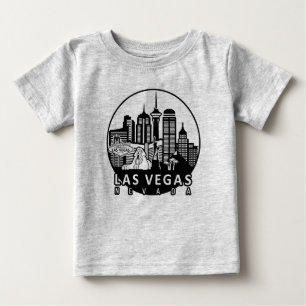 T-shirt Pour Bébé Skyline de Las Vegas Nevada