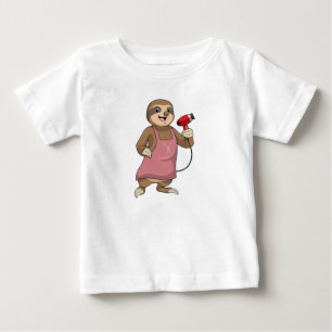 T-shirt Pour Bébé Sloth as Hair stylist avec Sèche-cheveux
