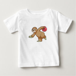 T-shirt Pour Bébé Sloth at Bowling avec Bowling ball