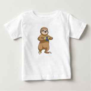 T-shirt Pour Bébé Sloth comme joueur de handball avec Handball