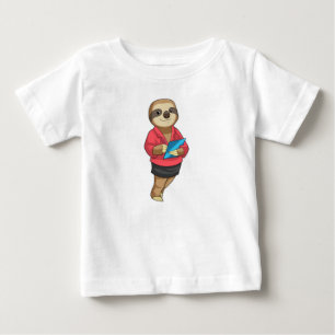 T-shirt Pour Bébé Sloth en tant que secrétaire avec Bloc-notes