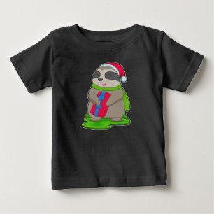T-shirt Pour Bébé Sloth Noël chapeau de Noël