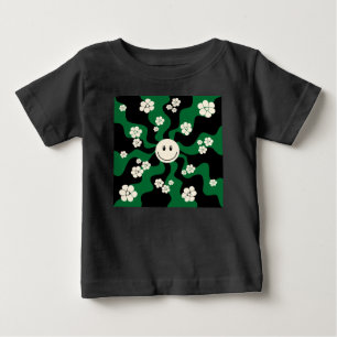 T-shirt Pour Bébé Smile - Vert, Crème et Noir