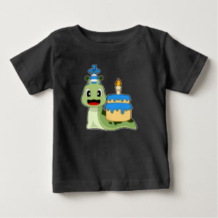 T-shirt Pour Bébé Snail Anniversaire Chandelle Gâteau