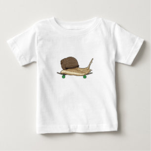 T-shirt Pour Bébé Snail as Skateboard avec Skateboard
