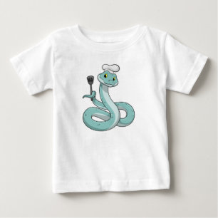 T-shirt Pour Bébé Snake as Cook avec Chef casquette