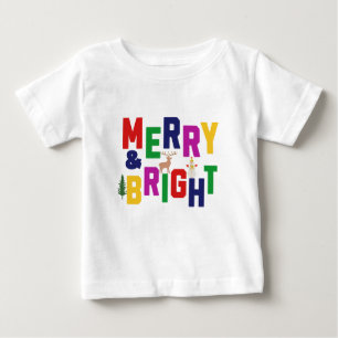 T-shirt Pour Bébé Snowman de rennes d'arbre de pin doux et joyeux