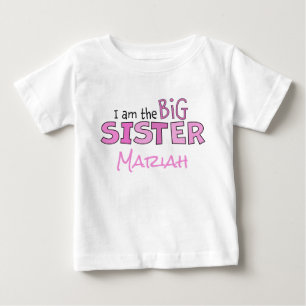T-shirt Pour Bébé Sœur Girly Rose Typographie Moderne Mignonne