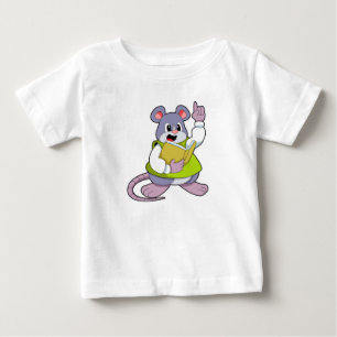 T-shirt Pour Bébé Souris comme enseignant avec livre
