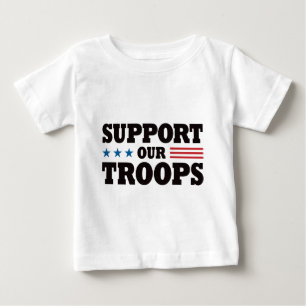 T-shirt Pour Bébé Soutenez nos troupes - noir