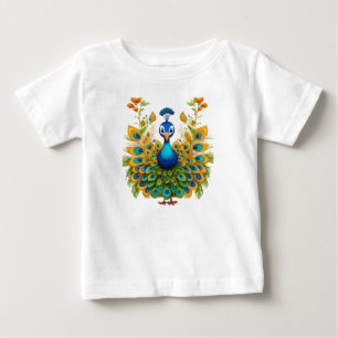 T-shirt Pour Bébé Spectre de plumes : Peacock Ensemble Extravaganza
